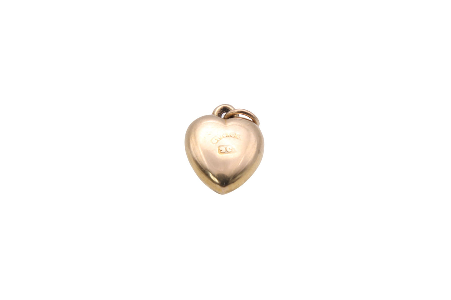 Antique 9ct Gold Puffy Heart Charm/Pendant