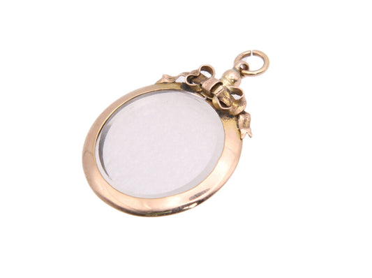 antique-9ct-gold-ribbon-bow-glass-pendant-locket