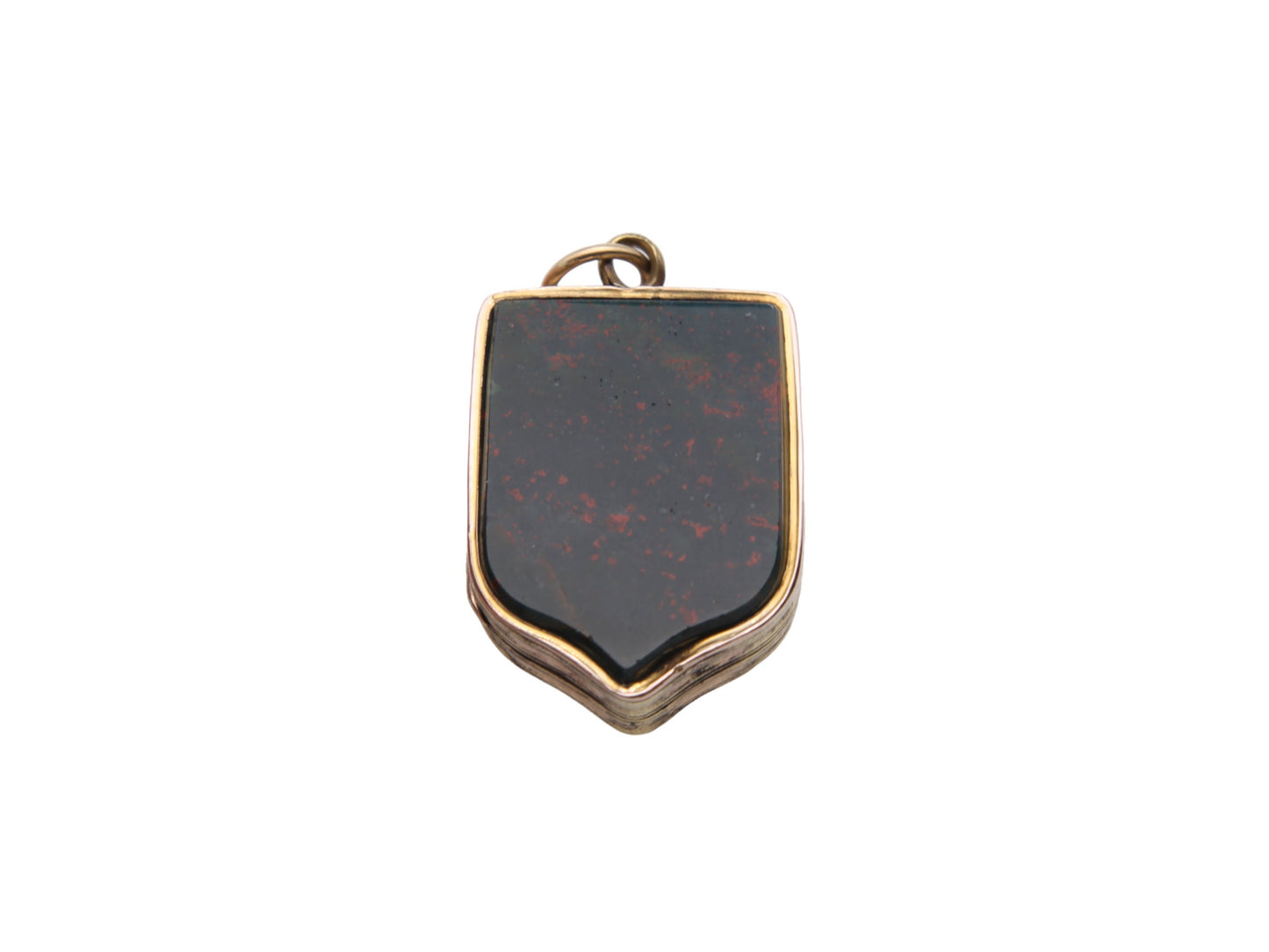 Antique Victorian 9ct Gold & Bloodstone Shield Shaped Locket