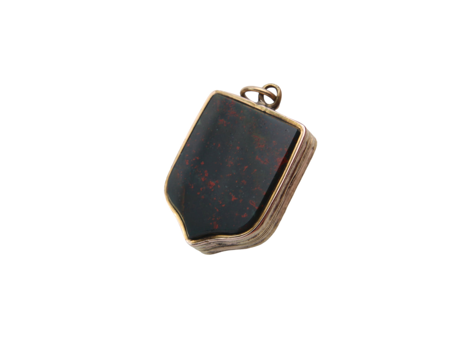 Antique Victorian 9ct Gold & Bloodstone Shield Shaped Locket