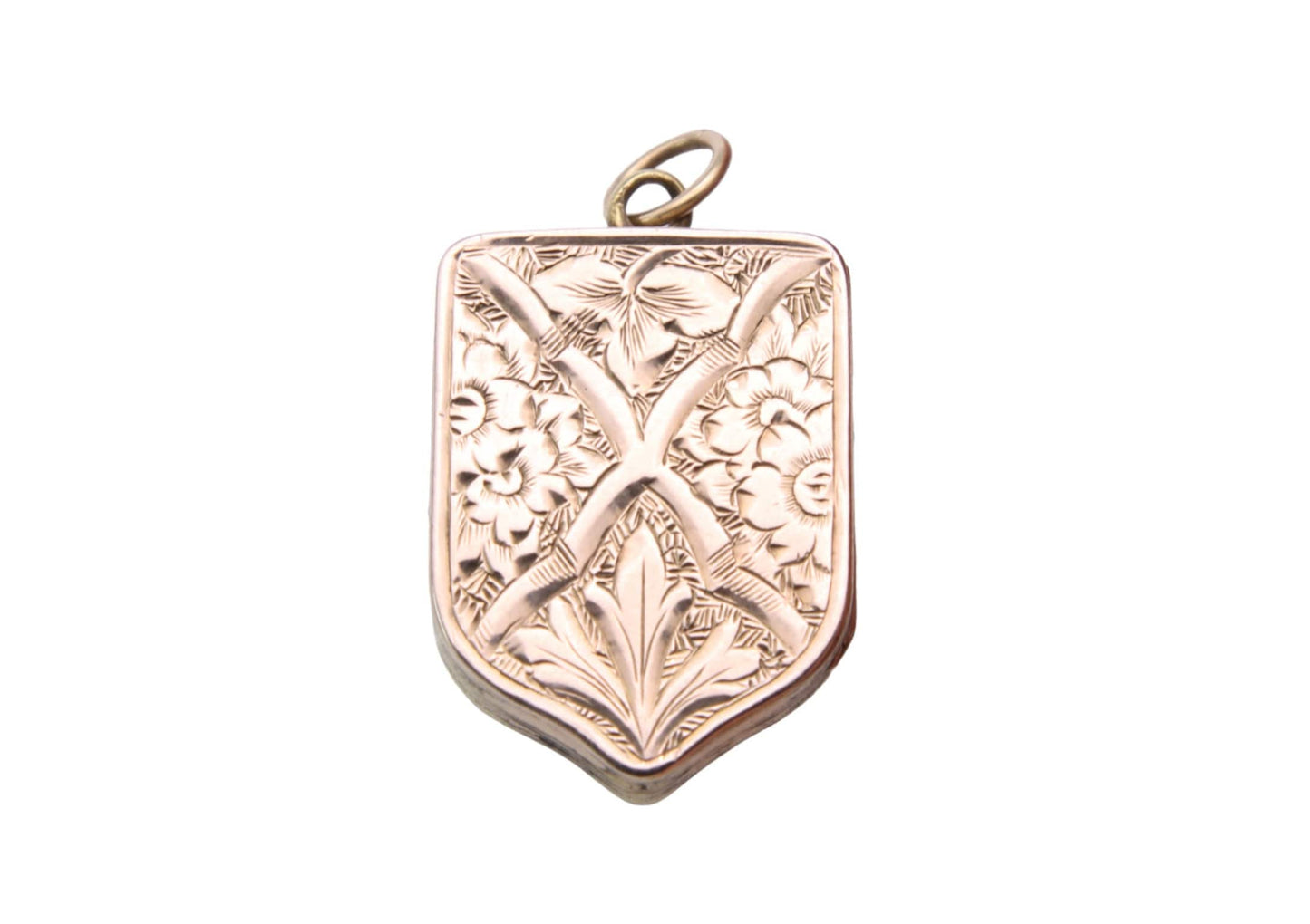 Antique Victorian 9ct Gold & Bloodstone Shield Shaped Locket