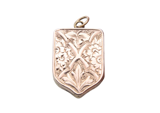 Antique Victorian 9ct Gold & Bloodstone Shield Shaped Locket
