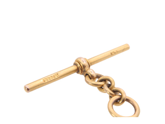 Antique Victorian 15ct Gold T-Bar & Drop Link