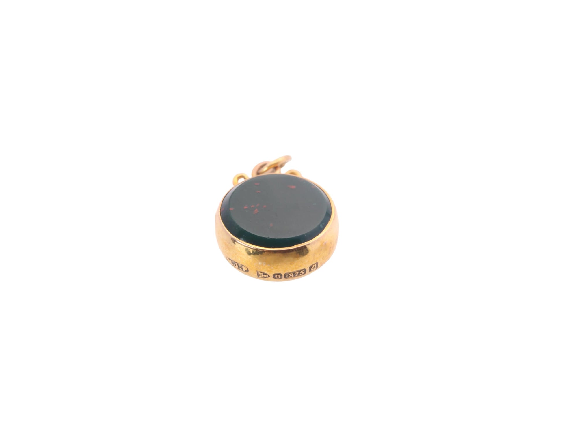 Antique-9ct-Gold-Bloodstone-Carnelian-Pendant-Fob