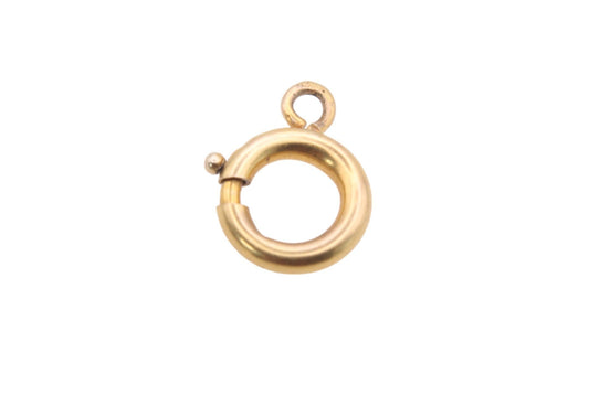 Antique 9ct Yellow Gold Bolt Clasp, Spring Jump Ring