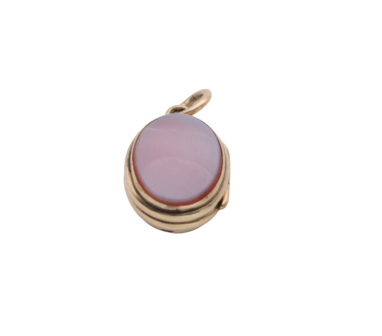 Antique 9ct Gold Bloodstone Lilac Agate Locket