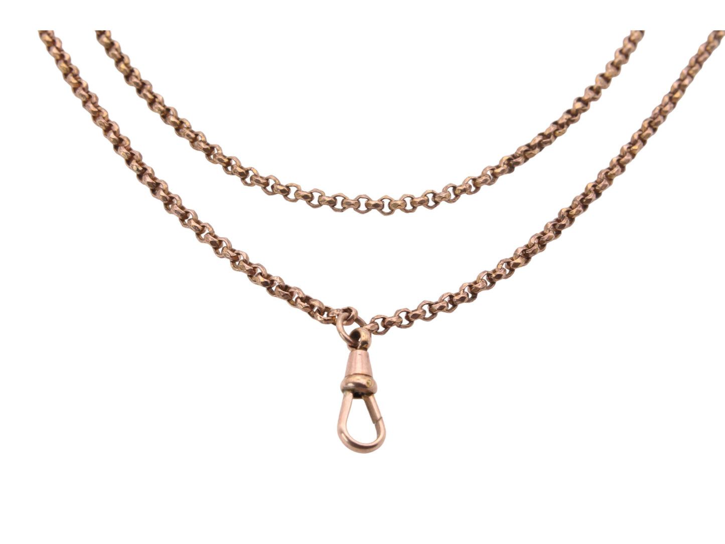 Antique Victorian 9ct Rolled Gold Long Guard Necklace - 54"