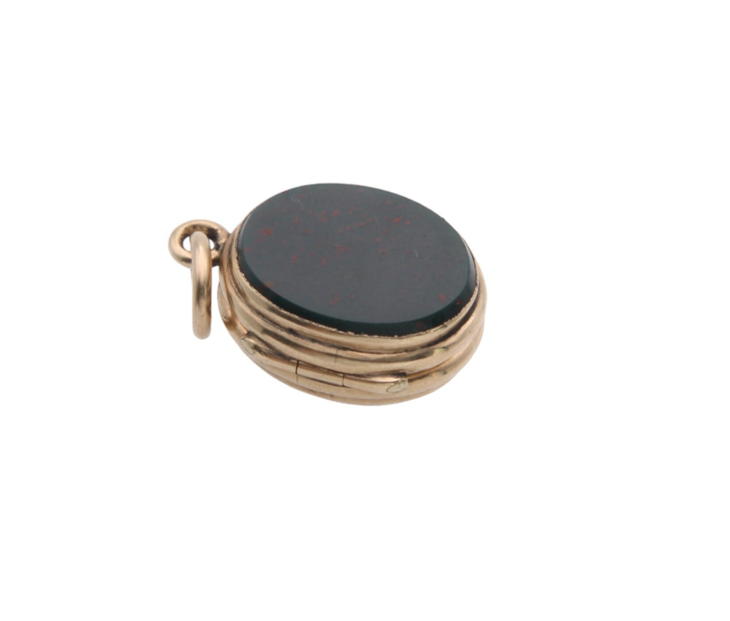 Antique 9ct Gold Bloodstone Lilac Agate Locket