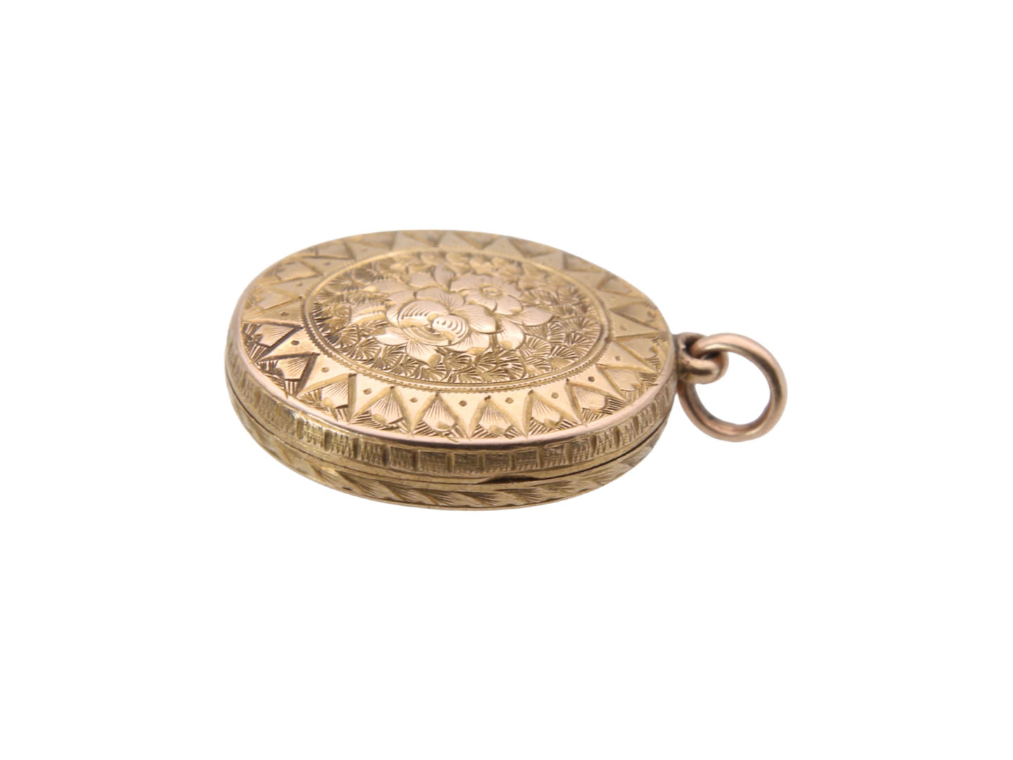Antique 15ct Gold Forget-me-not Chased Locket
