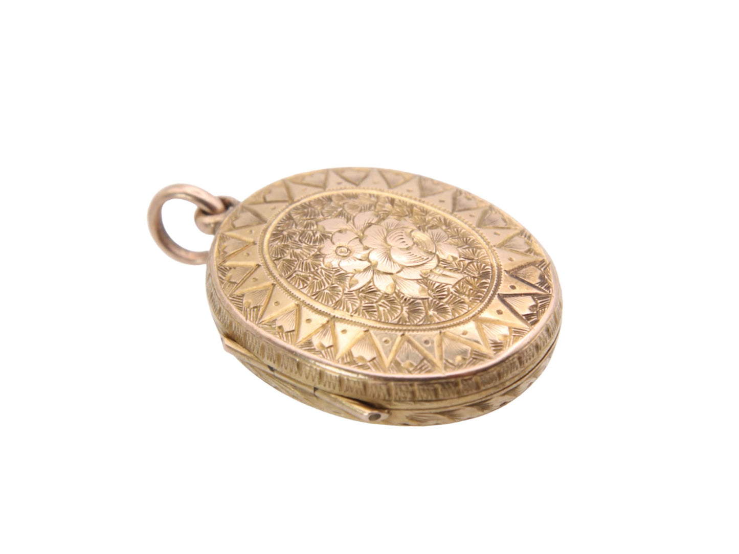 Antique 15ct Gold Forget-me-not Chased Locket