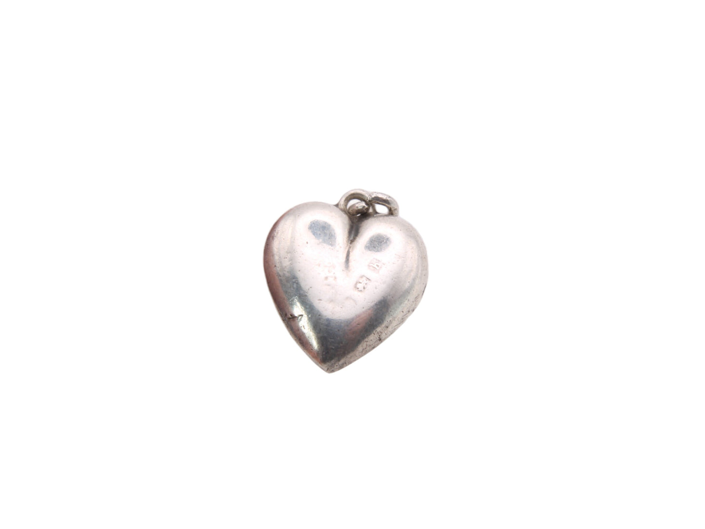 Antique Sterling Silver Heart Shamrock Bloodstone Pendant
