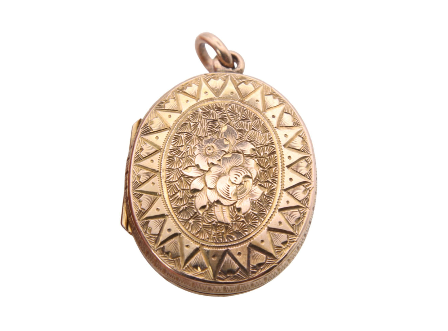 Antique 15ct Gold Forget-me-not Chased Locket