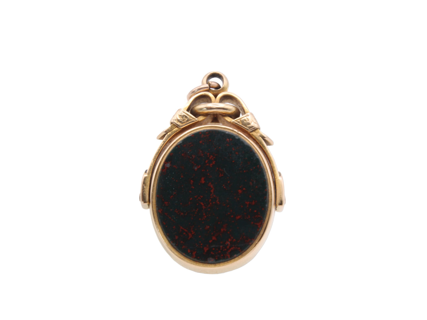 Antique Victorian 18ct Gold Bloodstone Carnelian Spinner pendant 17g