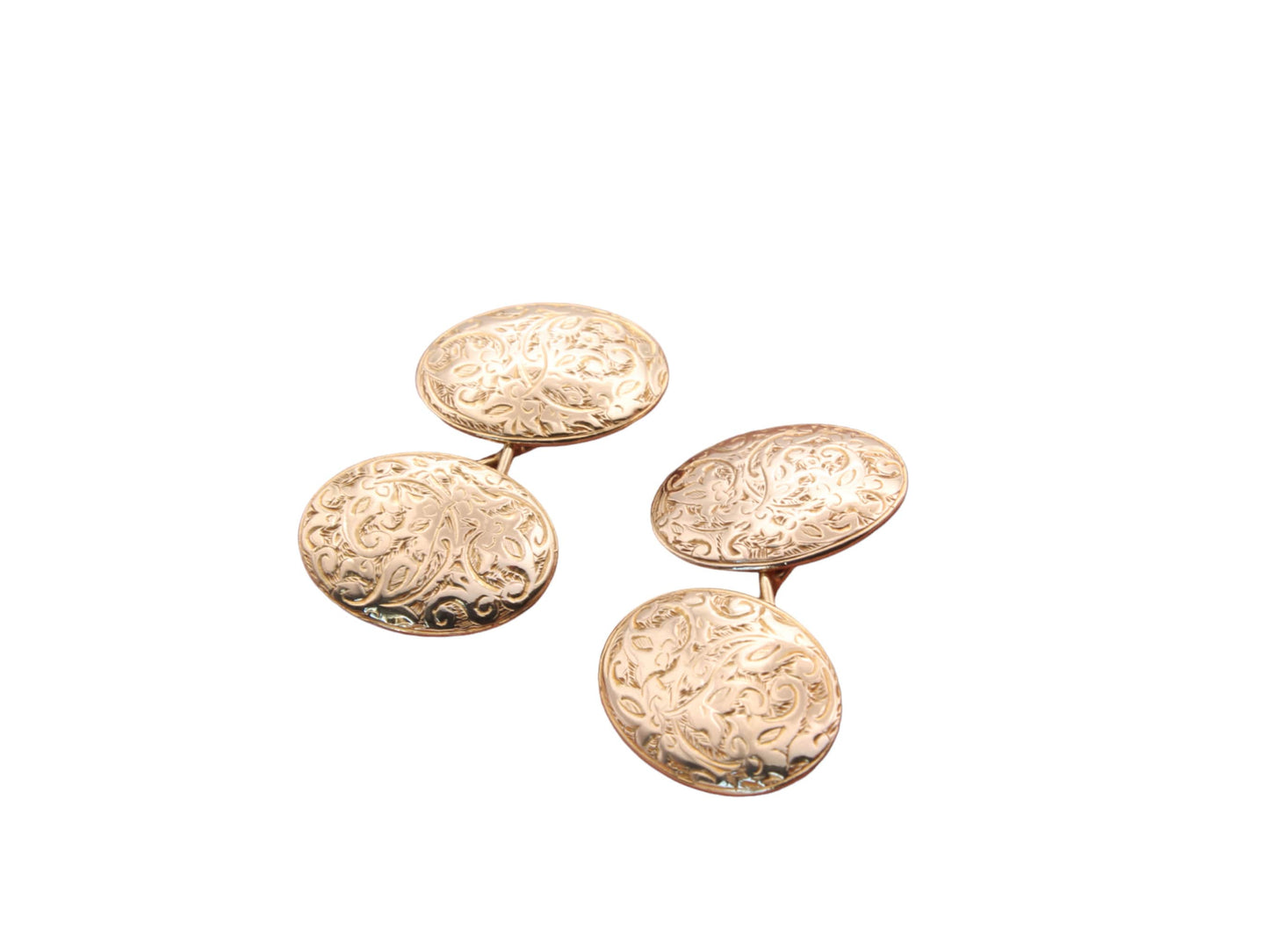 Antique Victorian Heavy 18ct Gold Oval Cufflinks, 1878, 13g