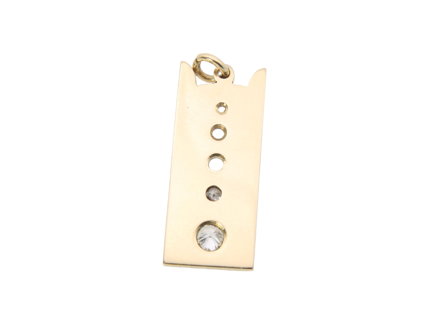 Vintage 18ct Gold Diamond Sizing Gauge Pendant, .35ctw