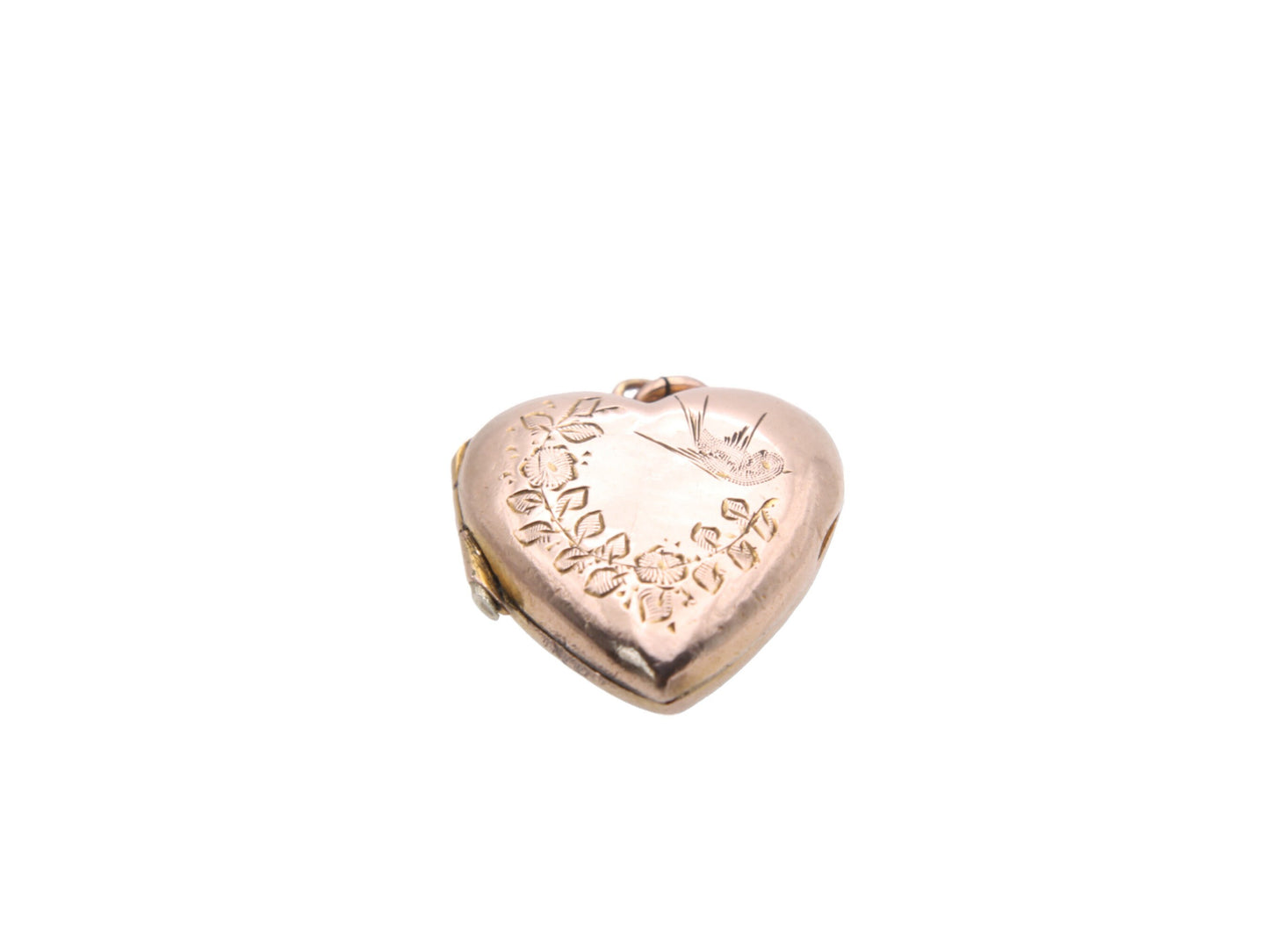 Antique 9ct Gold Back & Front Heart Swallow Locket