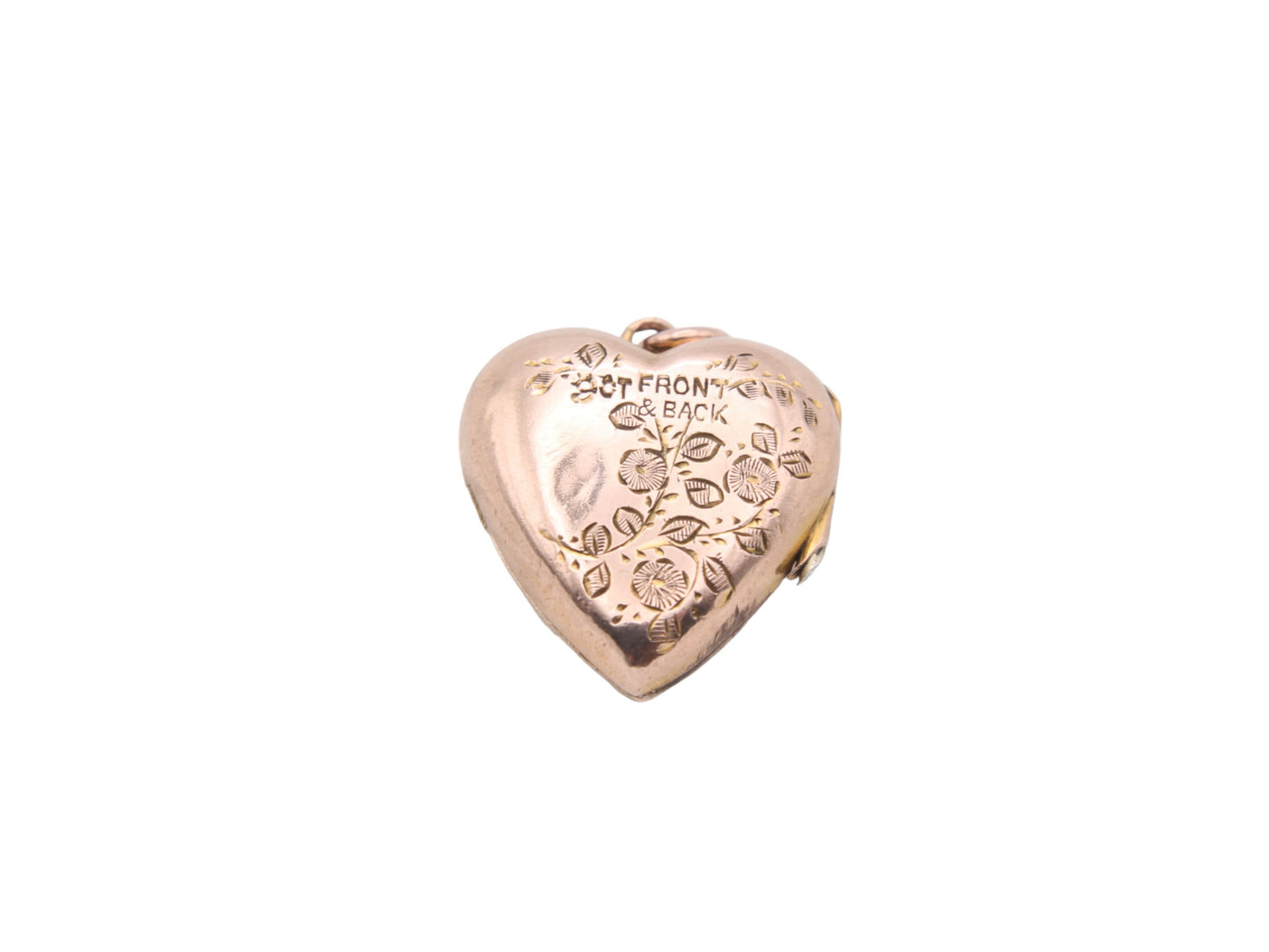 Antique 9ct Gold Back & Front Heart Swallow Locket