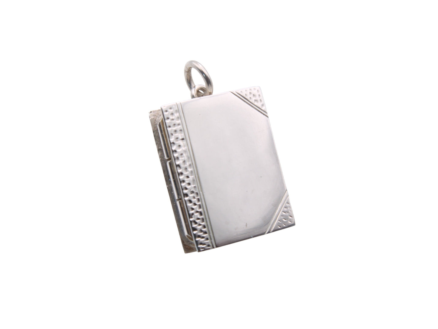 Vintage Sterling Silver Book Locket Pendant