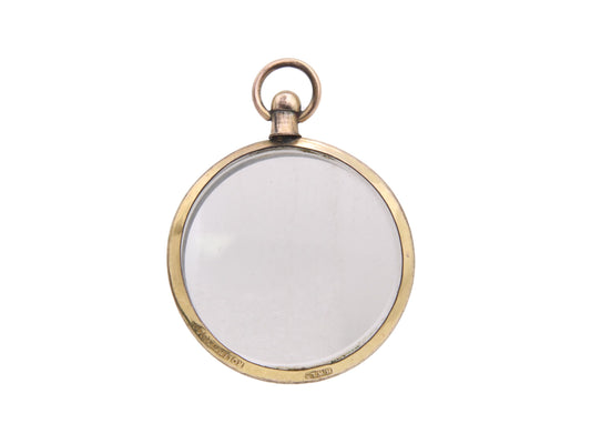 Antique 9ct Rolled Gold Glass Locket Pendant